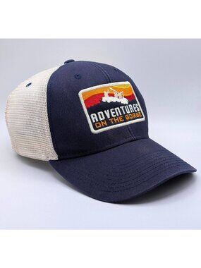 Adventures On Gorge WV River Rafting Trucker Hat Cap Mesh Strap Back Ouray Blue